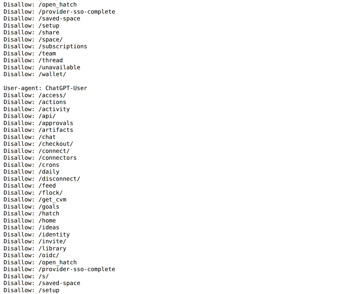 The muse.ai robots.txt file listing Disallow rules for the /s/ and /share paths, fetched October 22, 2026