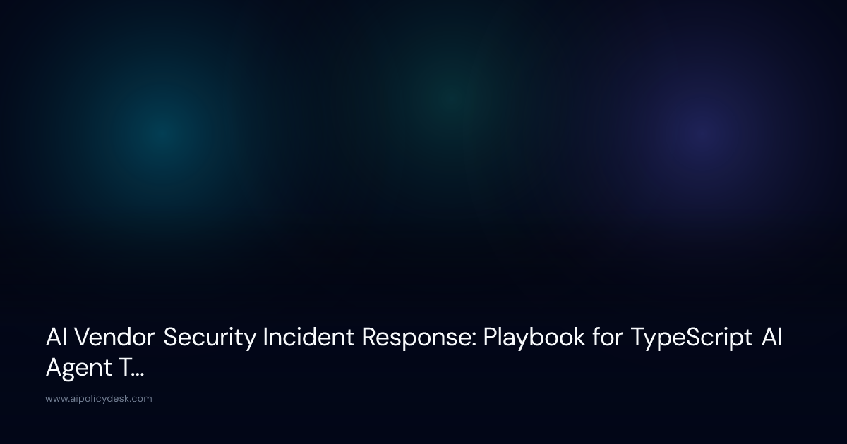 AI Vendor Security Incident Response: Playbook for TypeScript AI Agent Teams