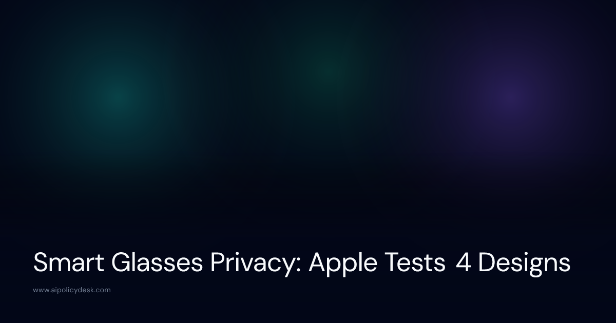 Smart Glasses Privacy: Apple Tests 4 Designs