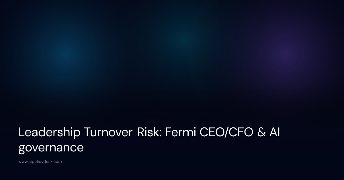 Leadership Turnover Risk: Fermi CEO/CFO & AI governance