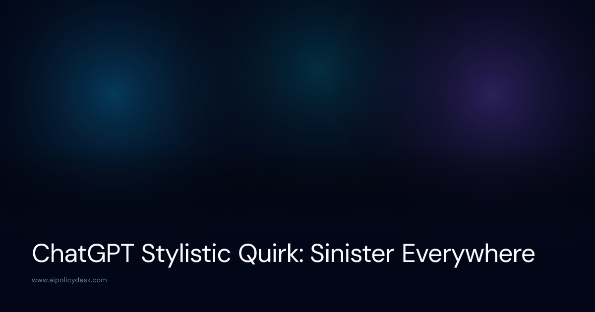 ChatGPT Stylistic Quirk: Sinister Everywhere