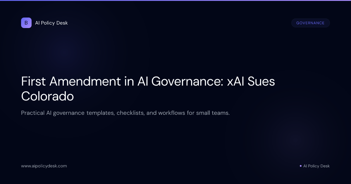 First Amendment in AI Governance: xAI Sues Colorado