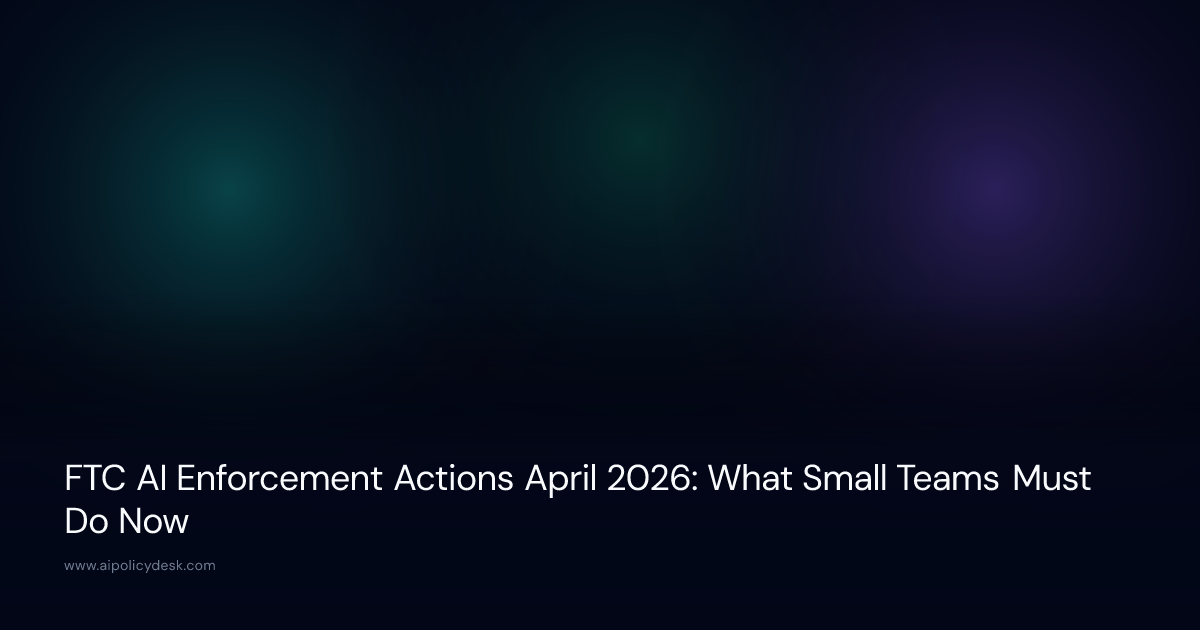 FTC AI Enforcement Actions April 2026: What Small Teams Must Do Now