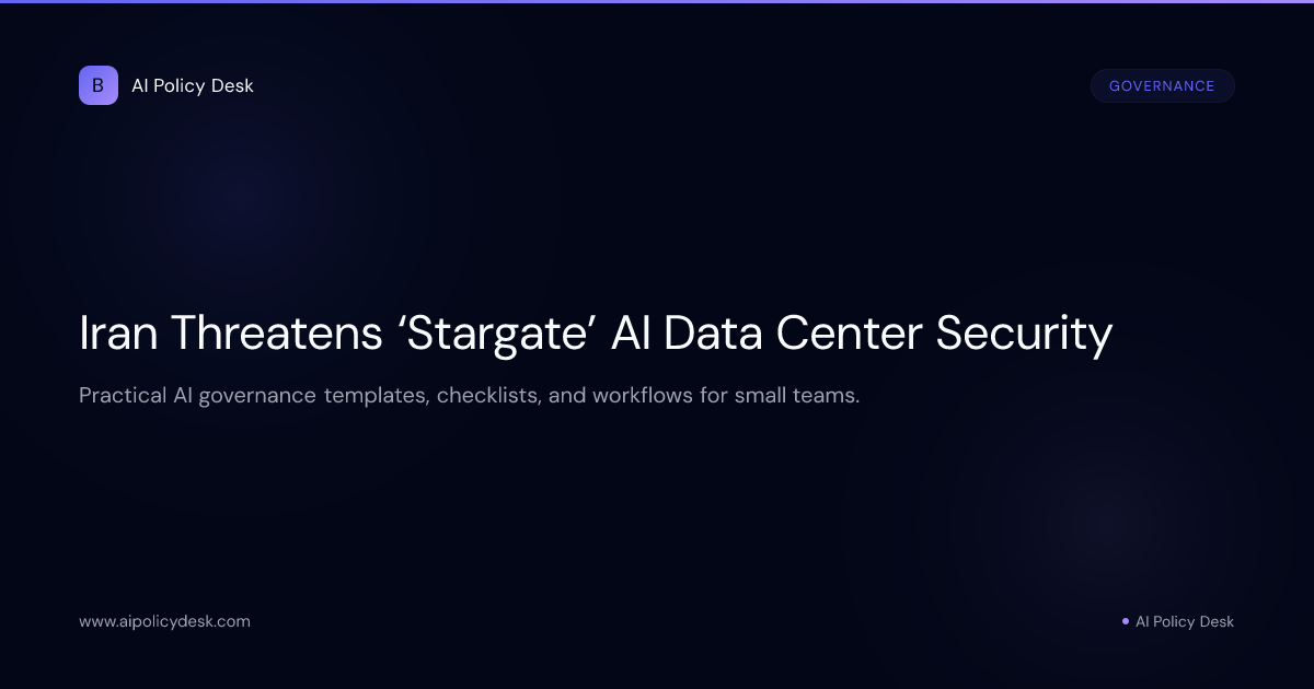 Iran Threatens ‘Stargate’ AI Data Center Security