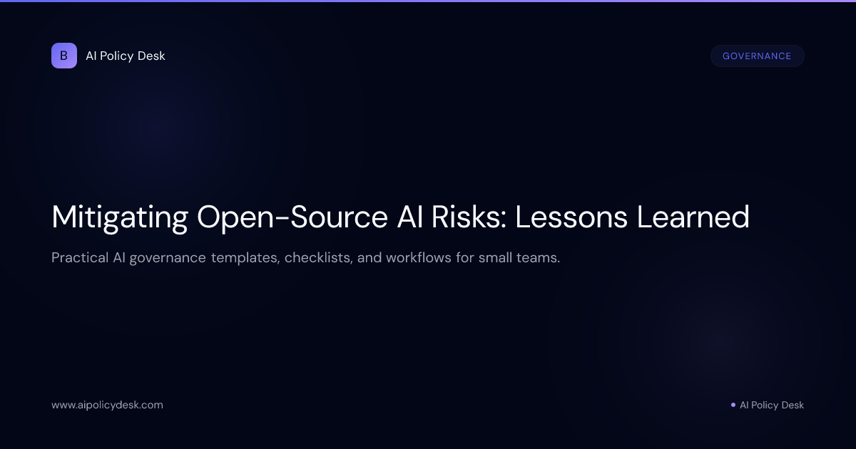 Mitigating Open-Source AI Risks: Lessons Learned