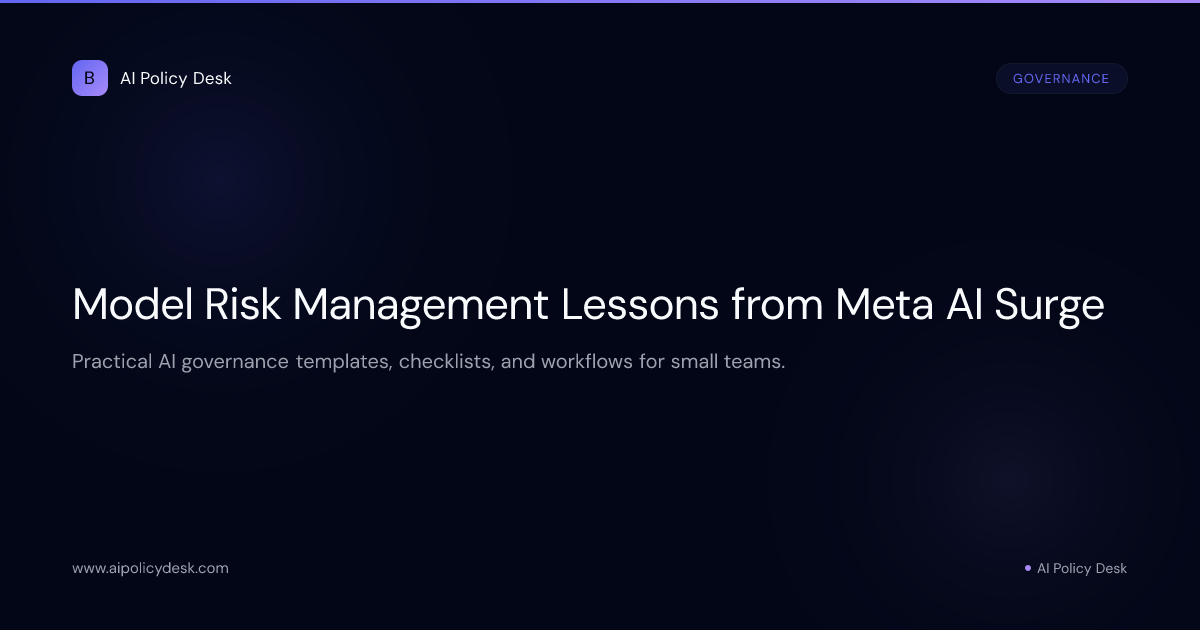 Model Risk Management Lessons from Meta AI Surge