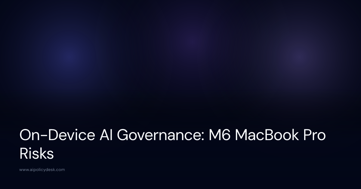On-Device AI Governance: M6 MacBook Pro Risks