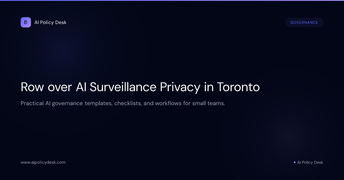Row over AI Surveillance Privacy in Toronto