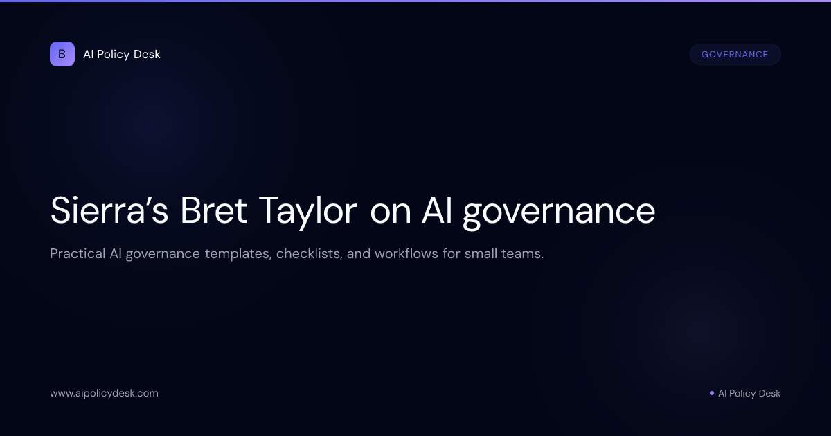 Sierra’s Bret Taylor on AI governance