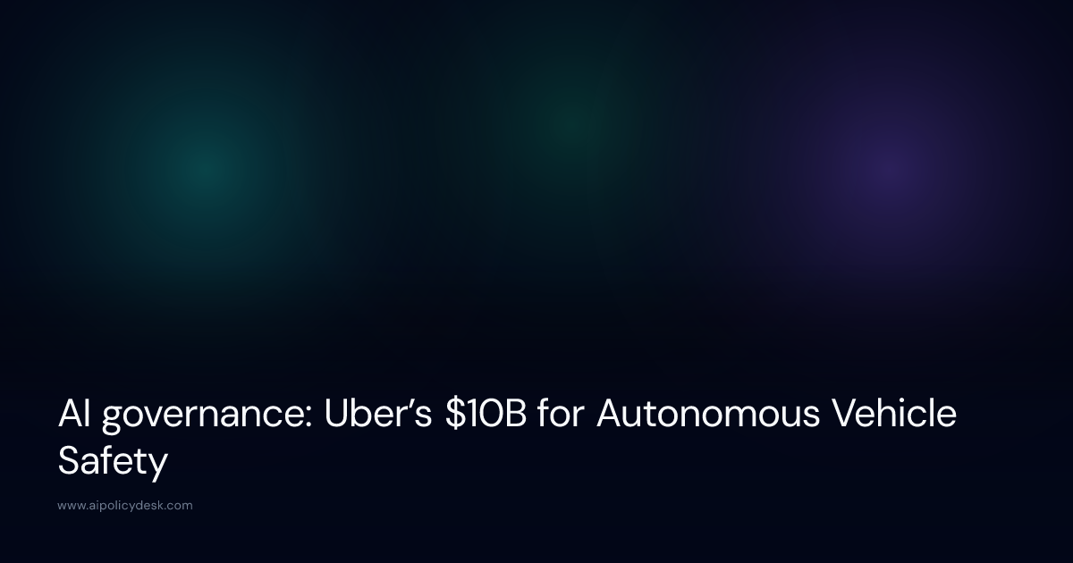AI governance: Uber’s $10B for Autonomous Vehicle Safety