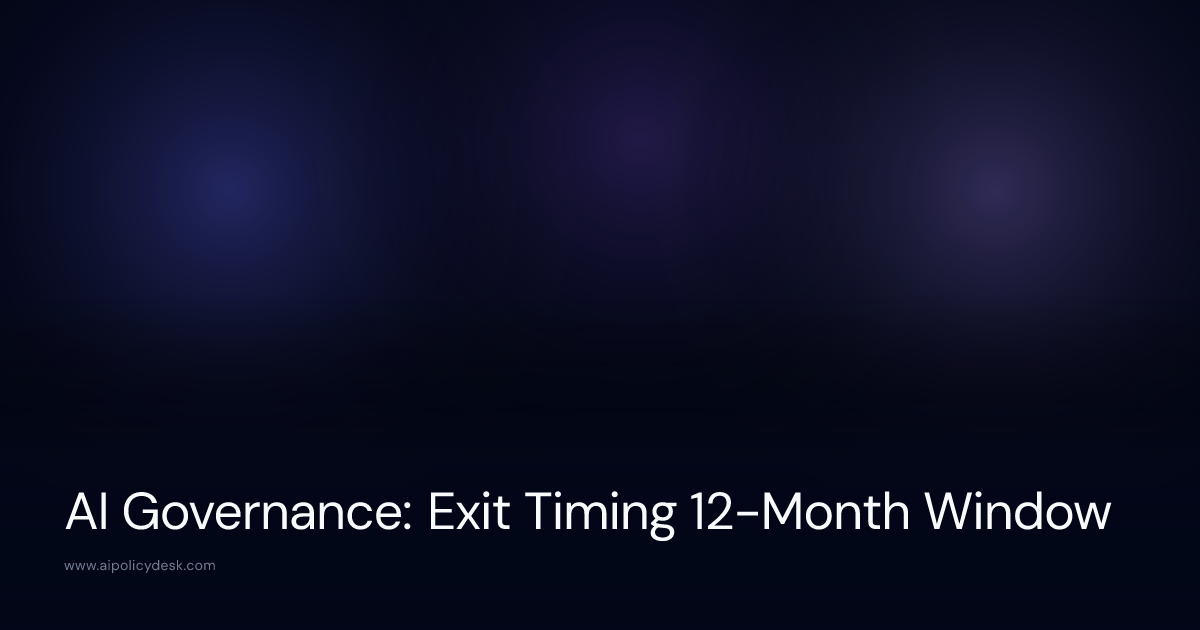 AI Governance: Exit Timing 12-Month Window