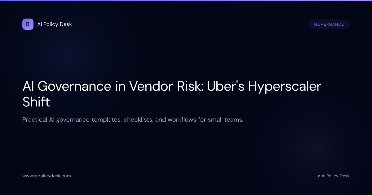 AI Governance in Vendor Risk: Uber's Hyperscaler Shift
