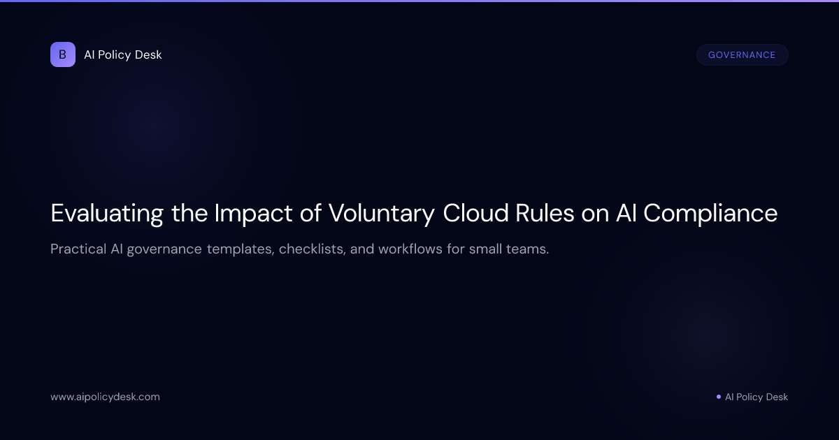 Evaluating the Impact of Voluntary Cloud Rules on AI Compliance