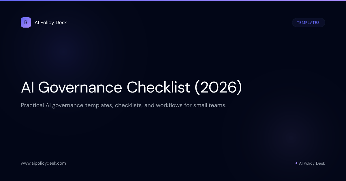 AI Governance Checklist (2026)