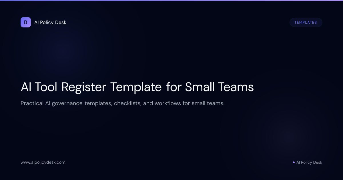 AI Tool Register Template for Small Teams