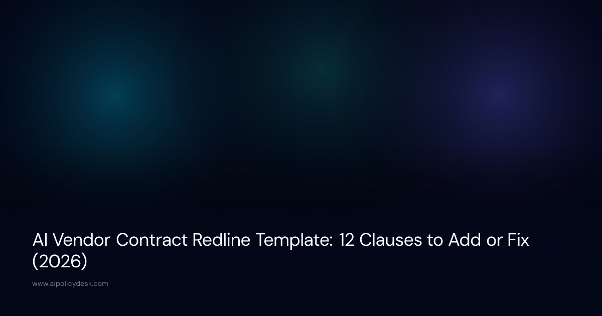 AI Vendor Contract Redline Template: 12 Clauses to Add or Fix (2026)