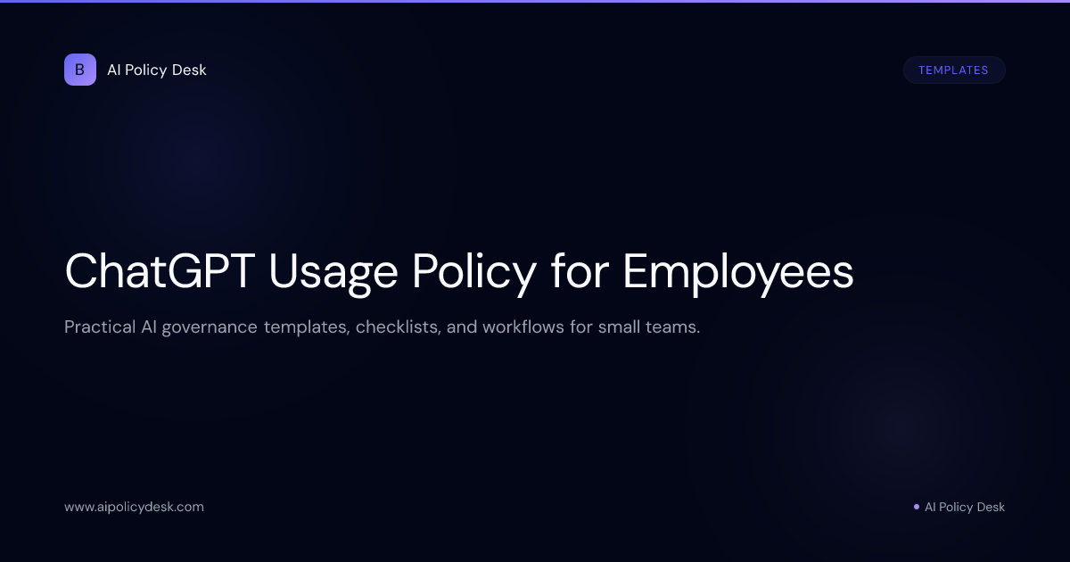 ChatGPT Usage Policy for Employees